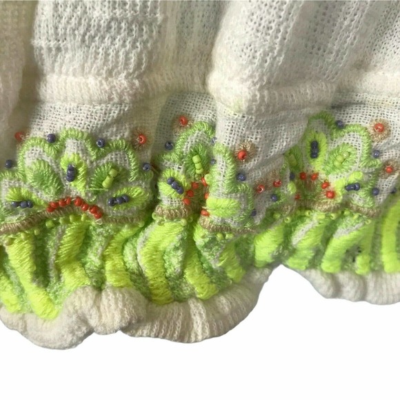 Free People Embroidered Off Shoulder Crop Top S - Picture 7 of 10